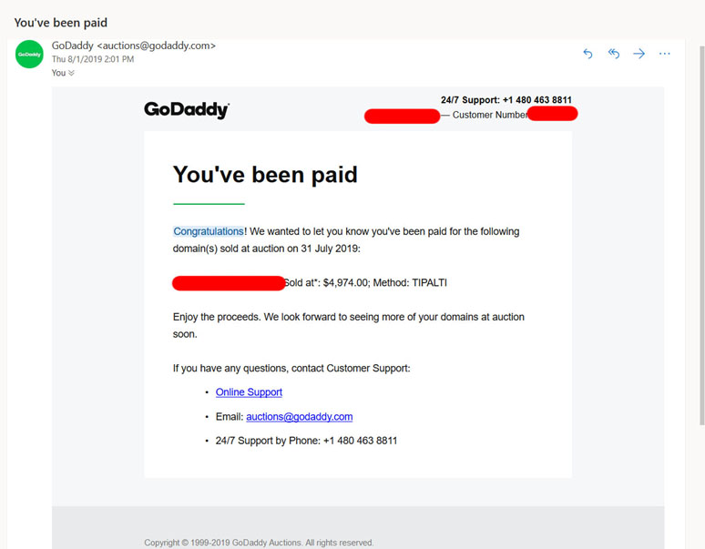 Godaddy email proof